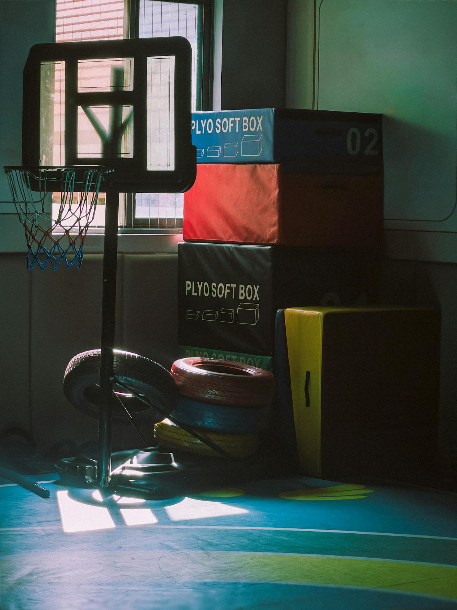 Indoor basketball training area